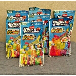 Zuru Bunch O Balloons 100 Rapid-Filling Self-Sealing Water Balloons (Lot Of 7)